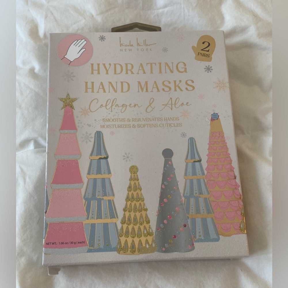 Nicole Miller Hydrating Hand Mask Collagen Aloe 2 Pairs - Picture 1 of 2